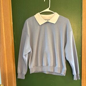 Hippie Rose Blue and White Crewneck Sweater